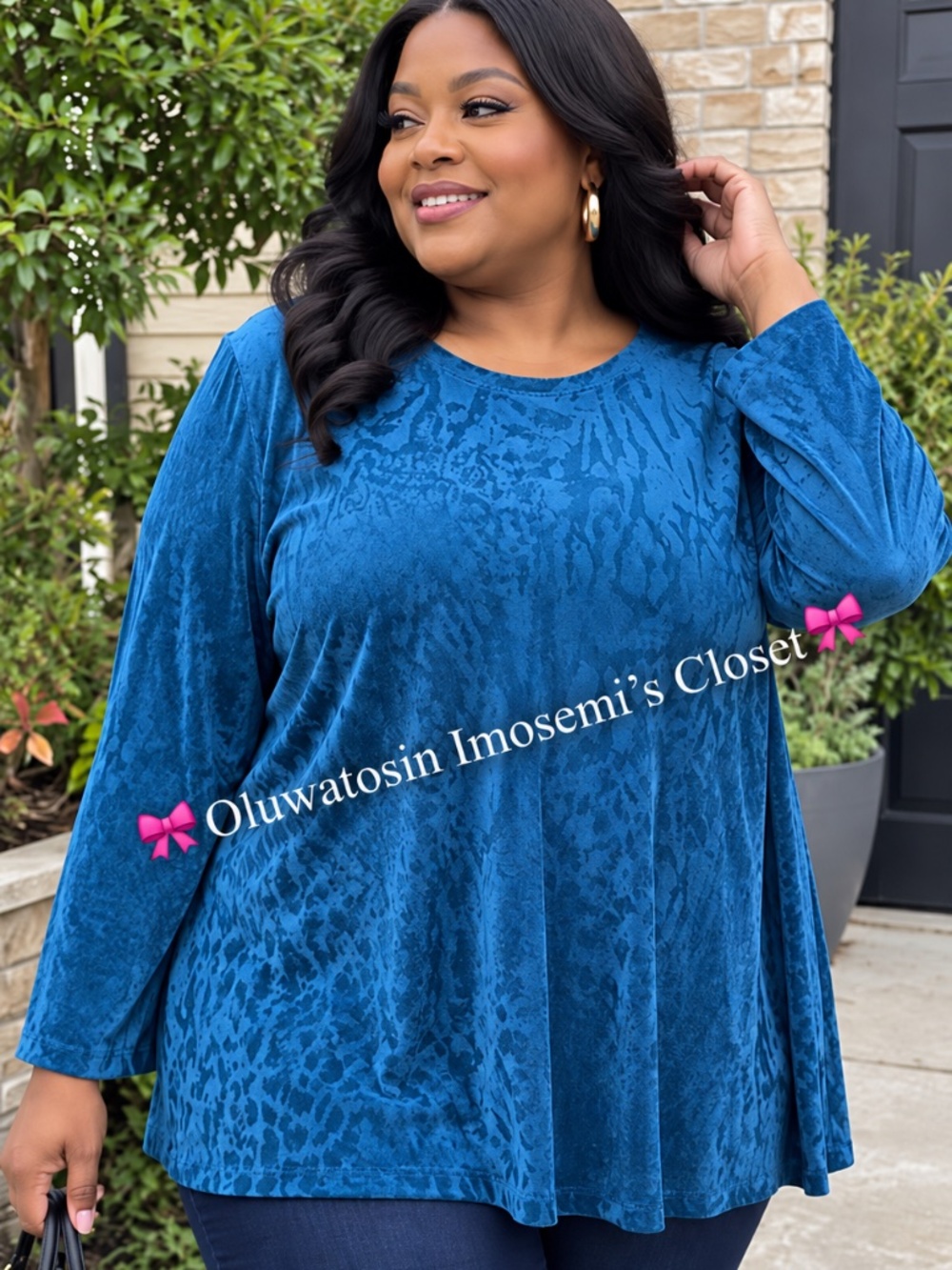 Royal Blue Textured Swing Top